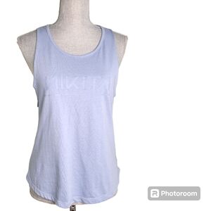 Nikita Women's Open Back Sky Blue Cotton Blend Tank Top Athleisure Small